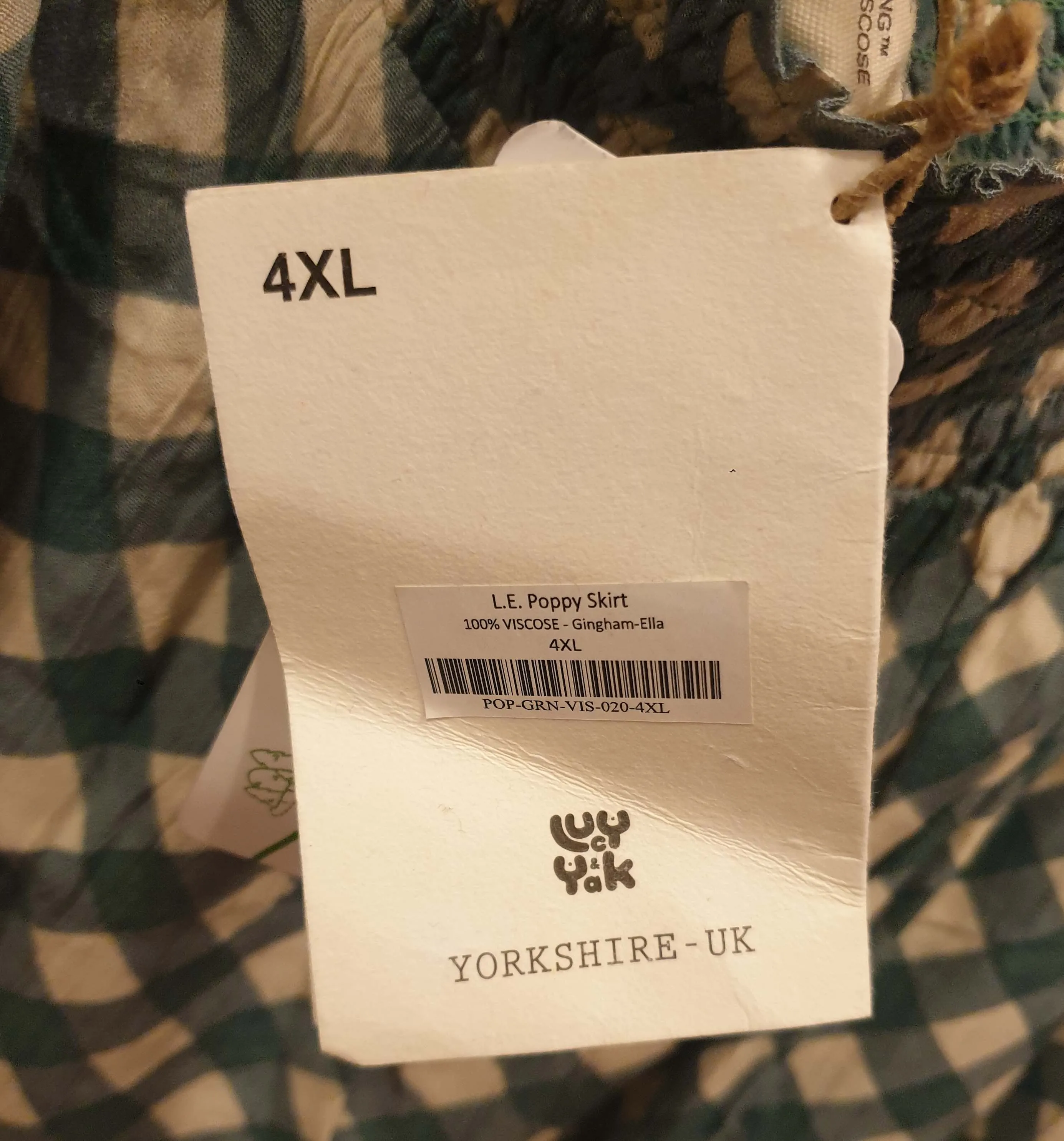Lucy & Yak green and cream print skirt size 4XL (as new with tags)