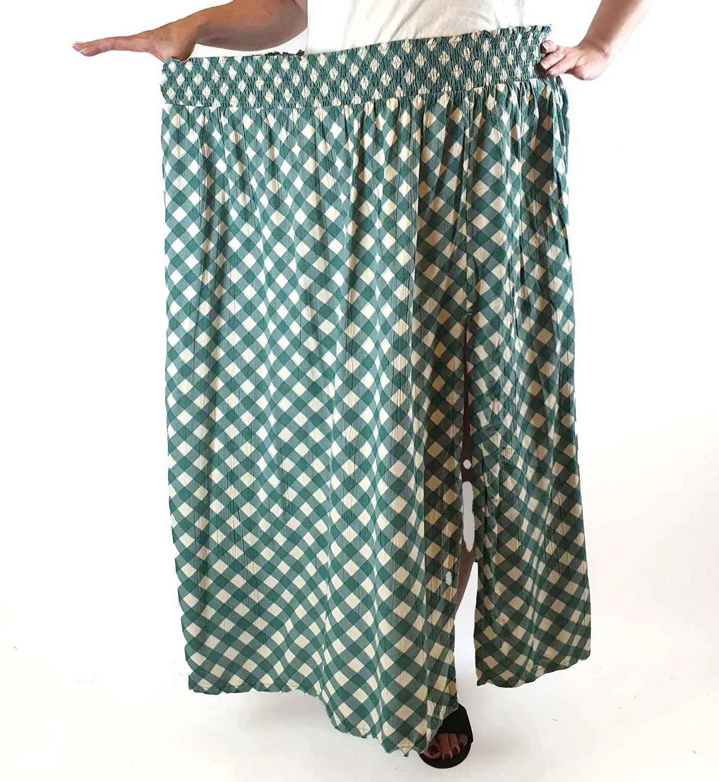 Lucy & Yak green and cream print skirt size 4XL (as new with tags)