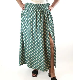 Lucy & Yak green and cream print skirt size 4XL (as new with tags)
