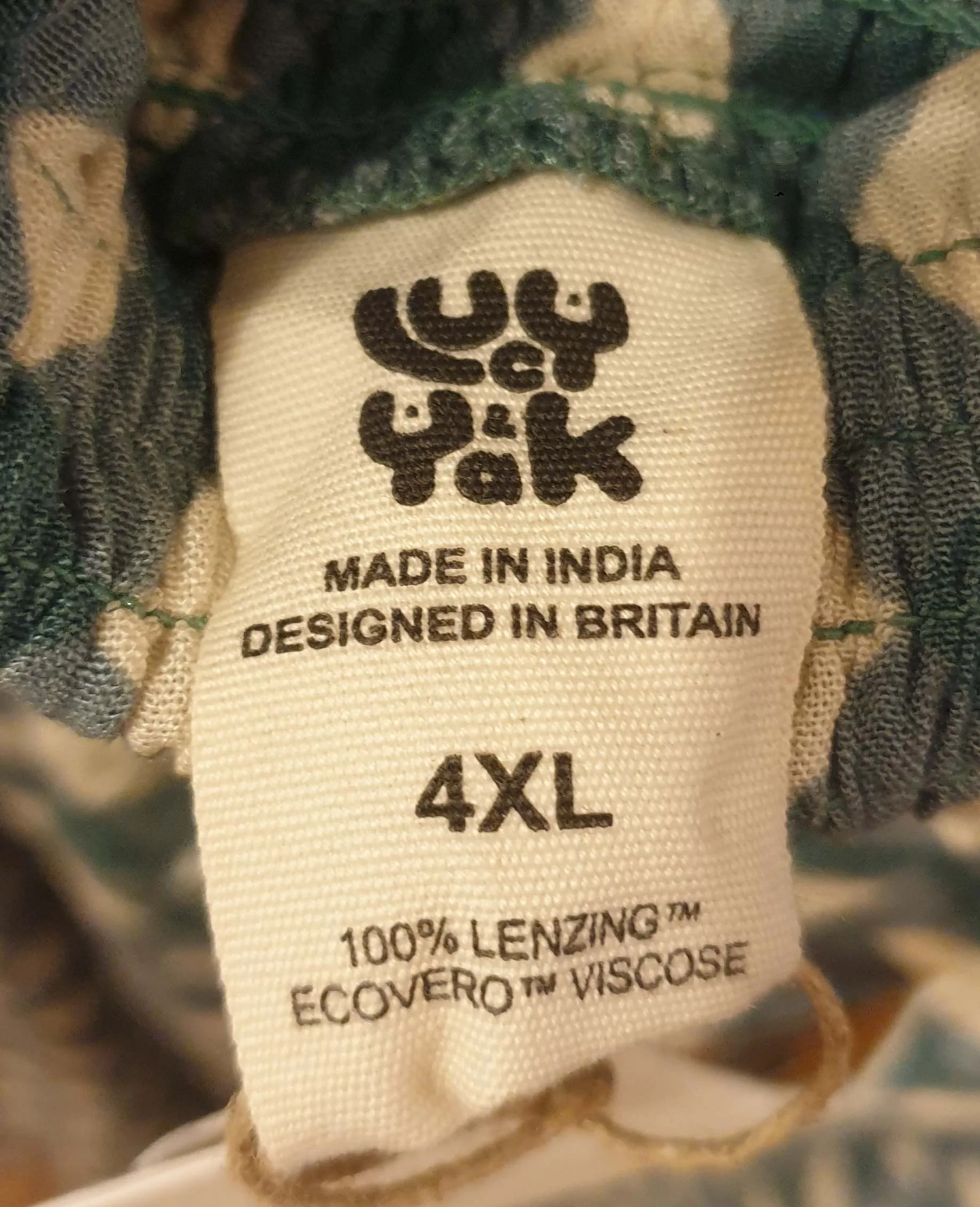 Lucy & Yak green and cream print skirt size 4XL (as new with tags)
