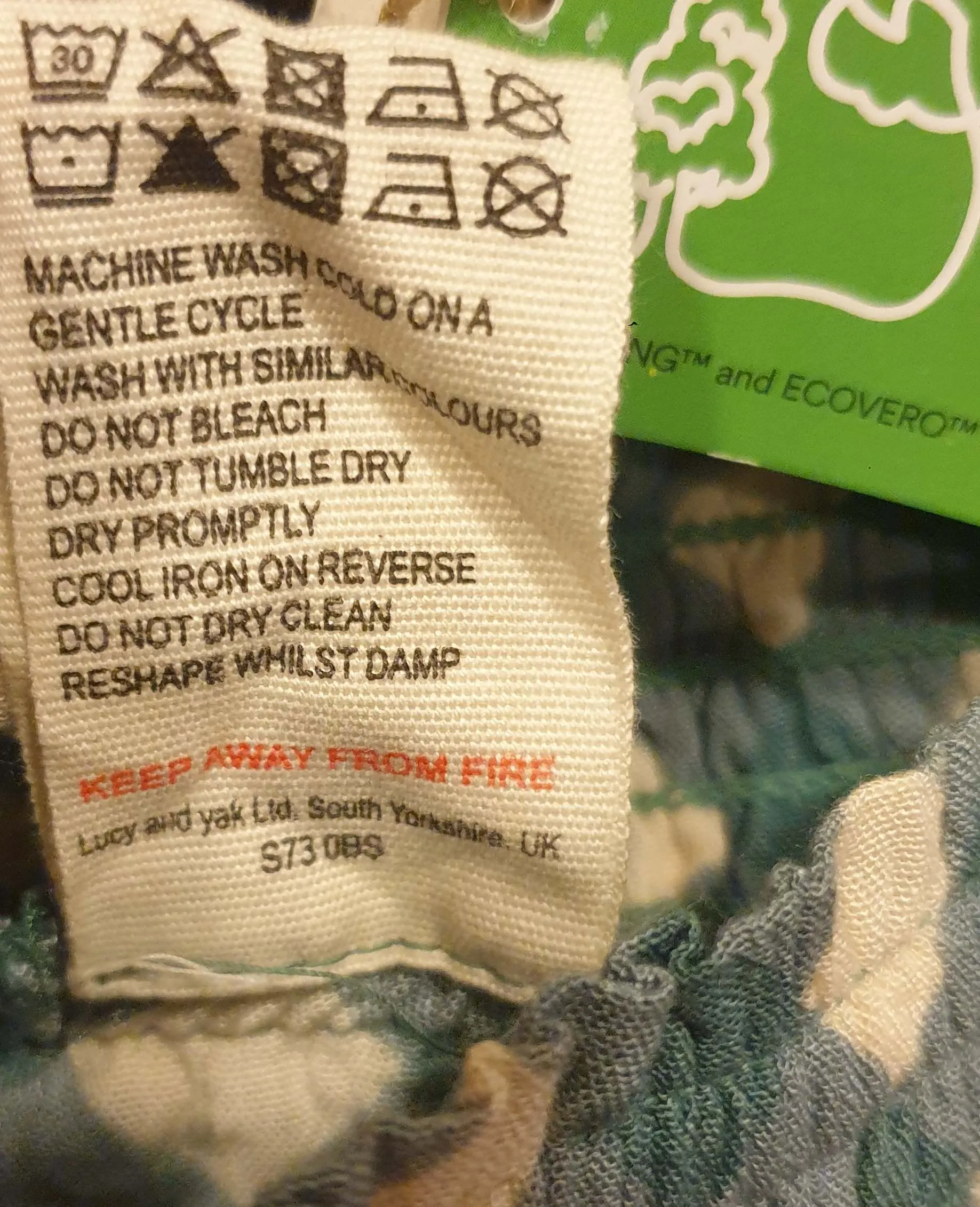 Lucy & Yak green and cream print skirt size 4XL (as new with tags)