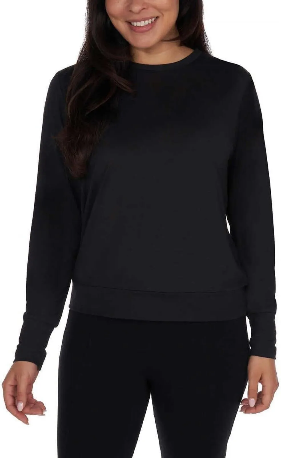 Lukka Lux Womens Long Sleeve Tee Shirt 2-Pack 1643761 Powder Blue / Black M