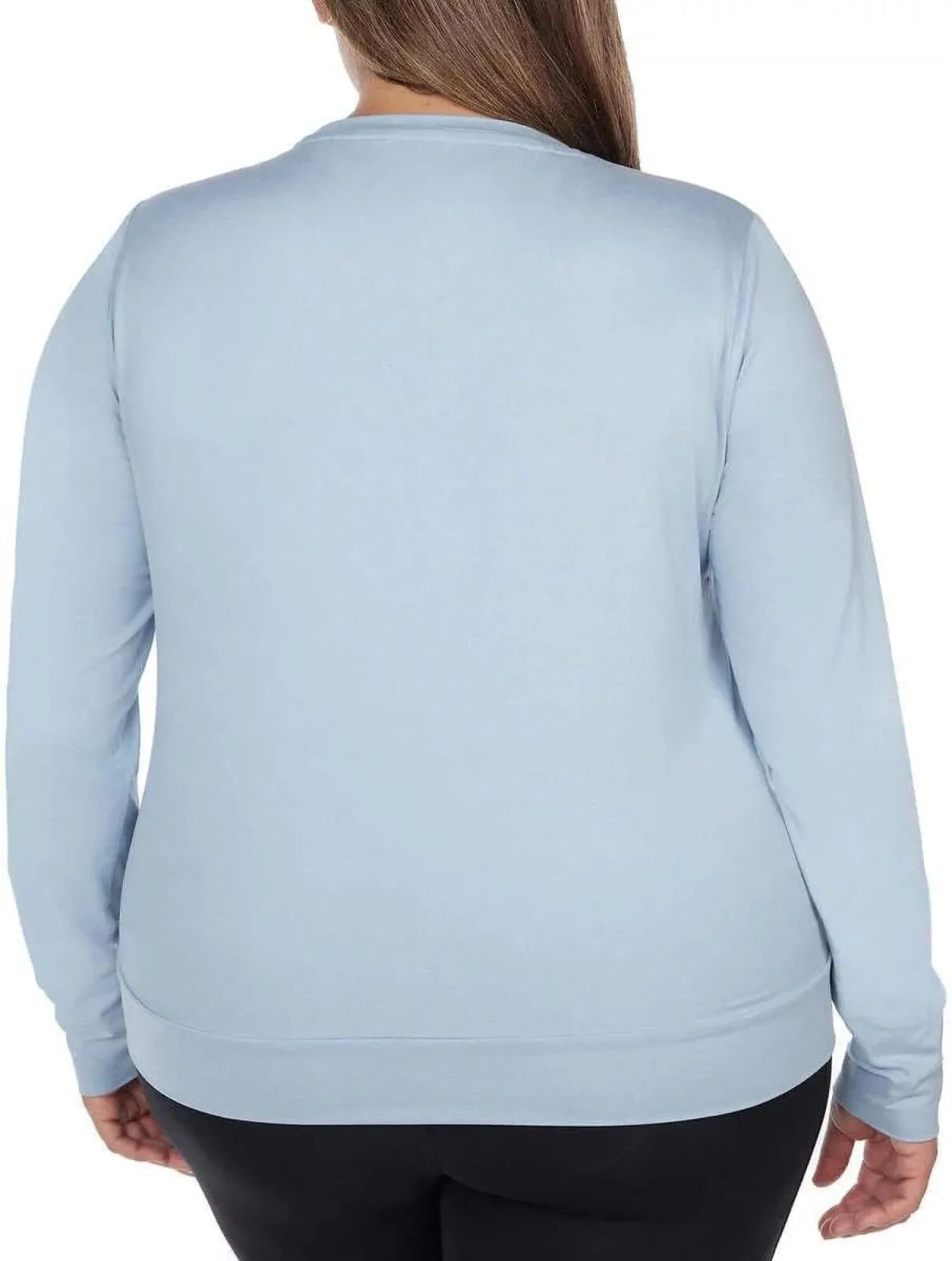 Lukka Lux Womens Long Sleeve Tee Shirt 2-Pack 1643761 Powder Blue / Black M