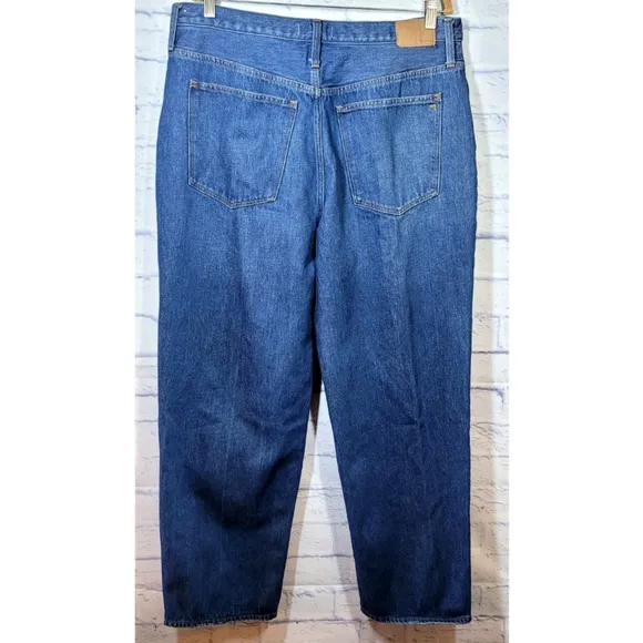 Madewell Baggy Straight Blue Denim Jeans Dark Wash Size 33 Classic Normcore