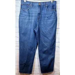 Madewell Baggy Straight Blue Denim Jeans Dark Wash Size 33 Classic Normcore