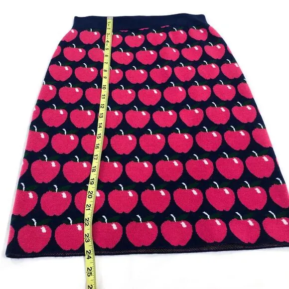 Maeve Knit Pink Apples Mini Skirt