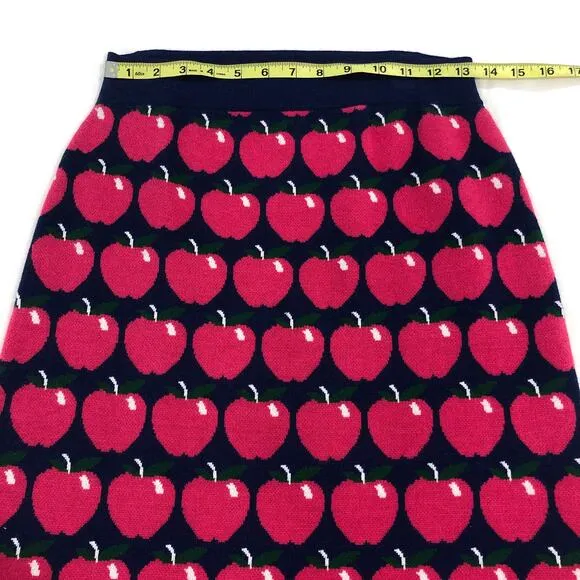 Maeve Knit Pink Apples Mini Skirt