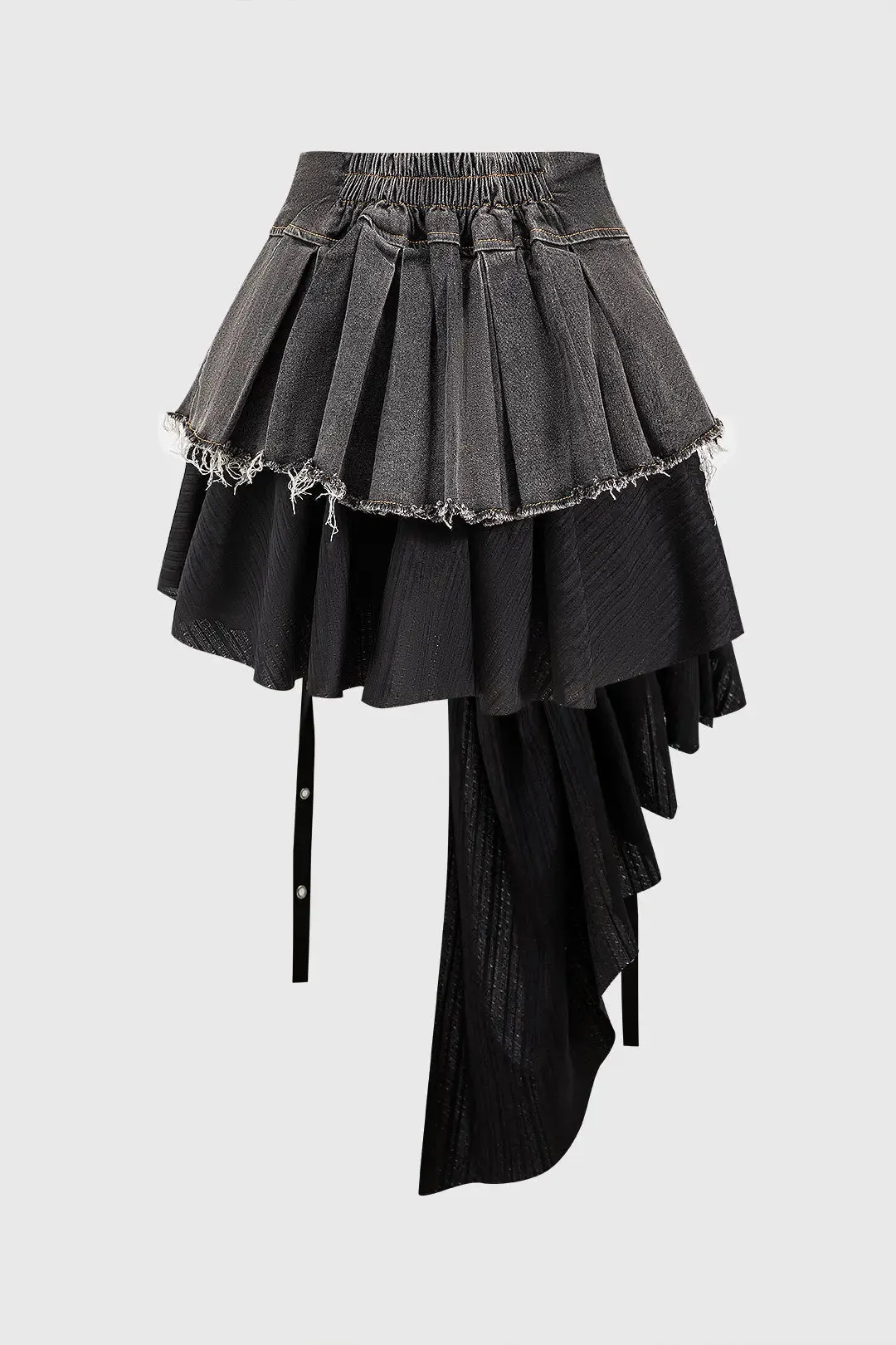 Magnolia - Elegant Patchwork Detail Woman's High Waist Skirt