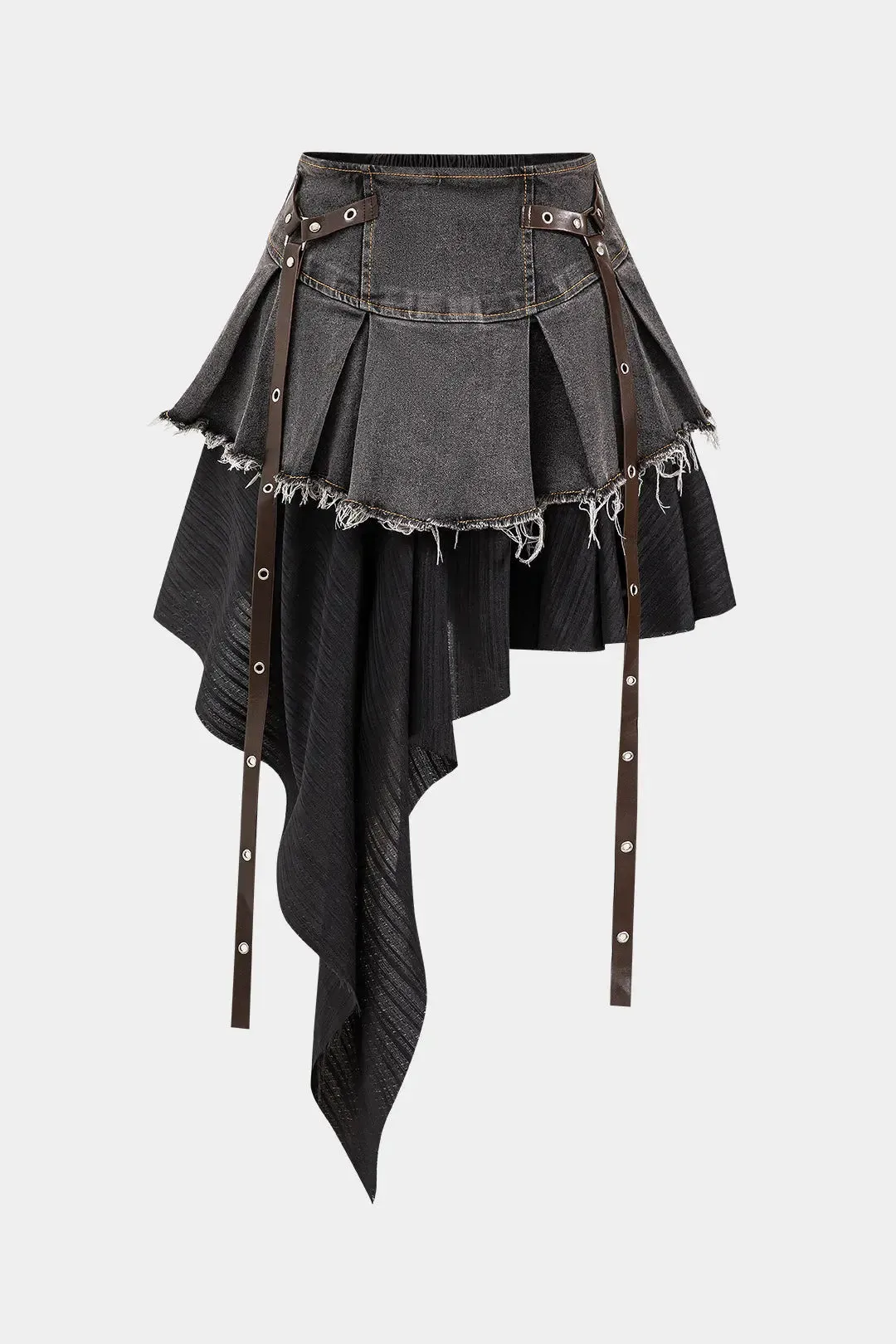 Magnolia - Elegant Patchwork Detail Woman's High Waist Skirt