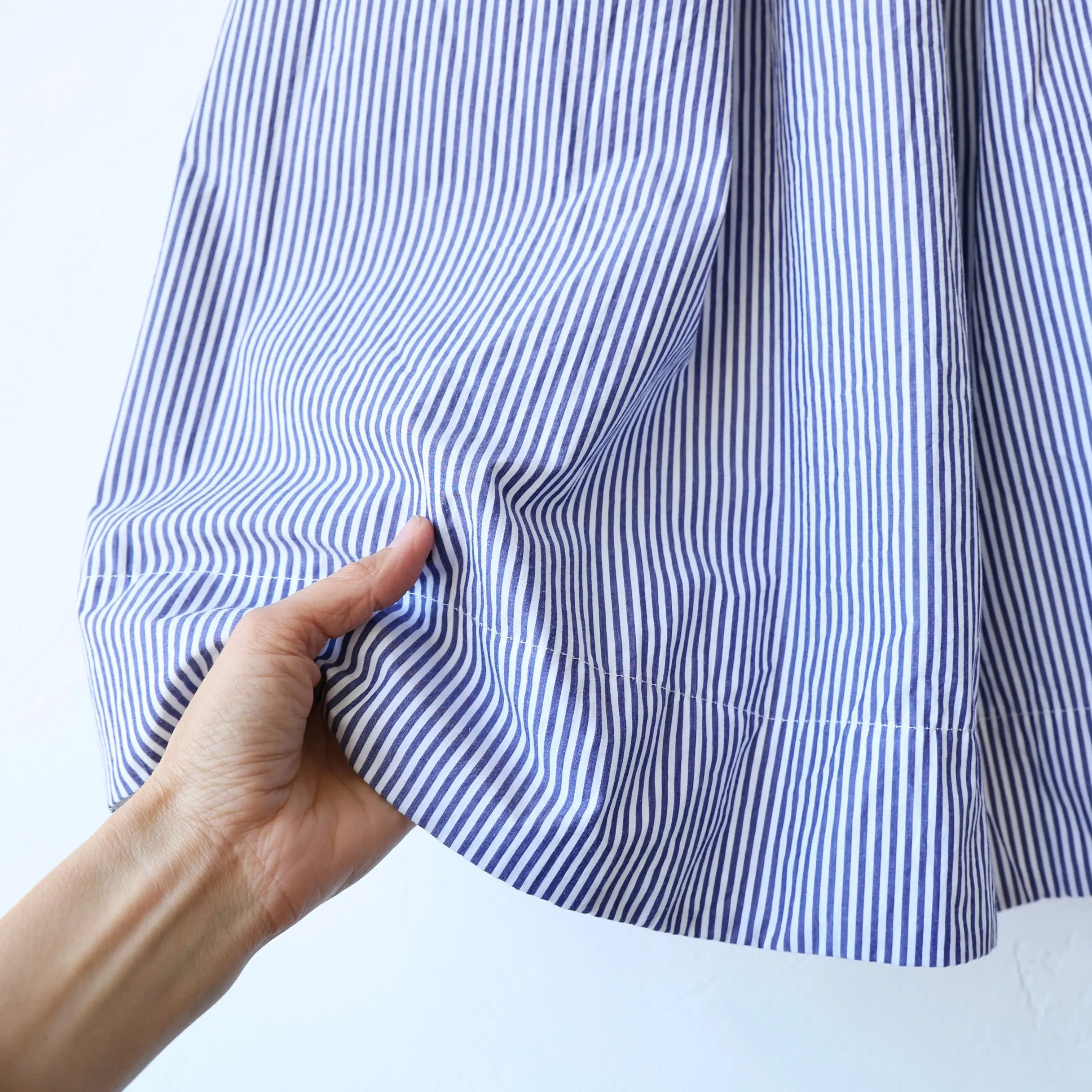 Makié Cotton Skirt - Dark Blue Stripes