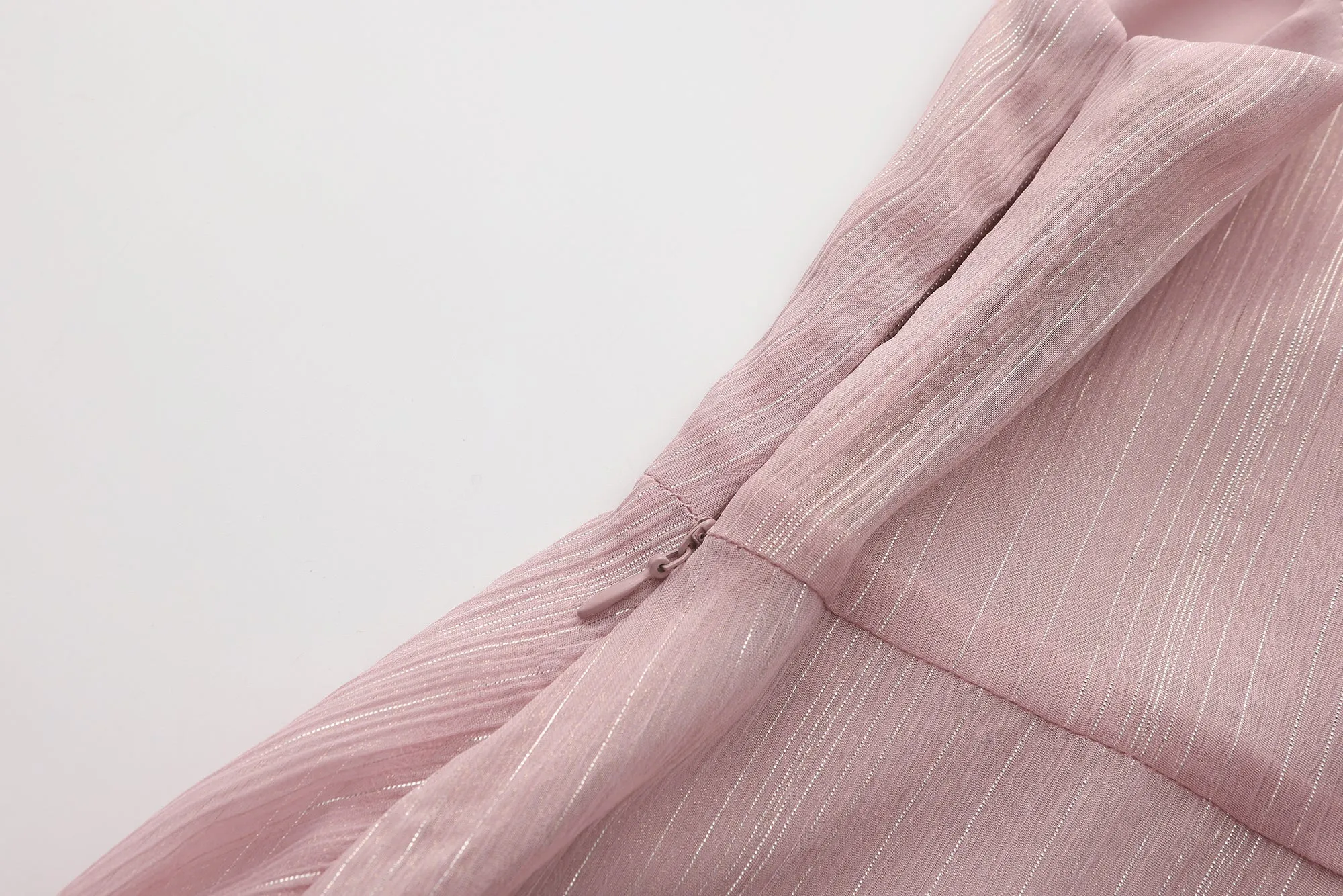 Mandy Full-Length Ruffle Dress- Pink Blush