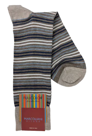 Marcoliani 4735 Pima Cotton Simple Stripe Socks