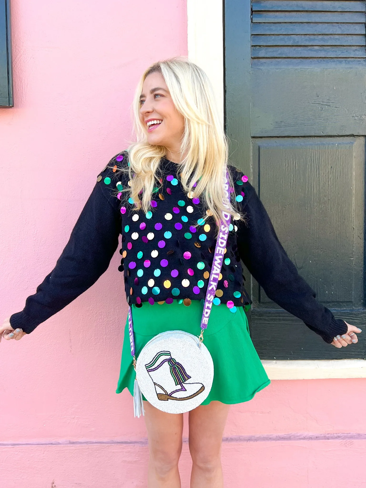 Mardi Gras Spangled Pullover