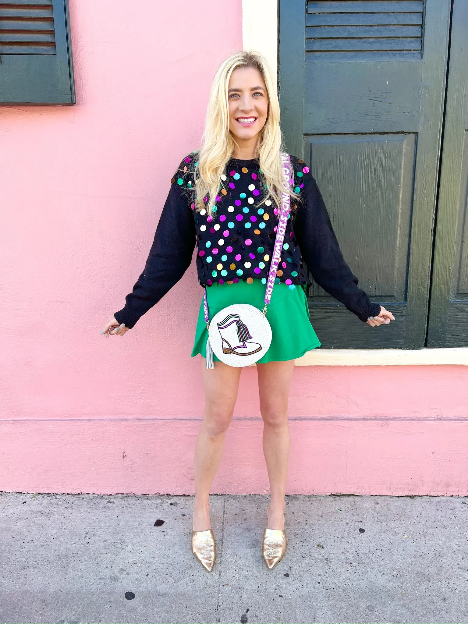 Mardi Gras Spangled Pullover