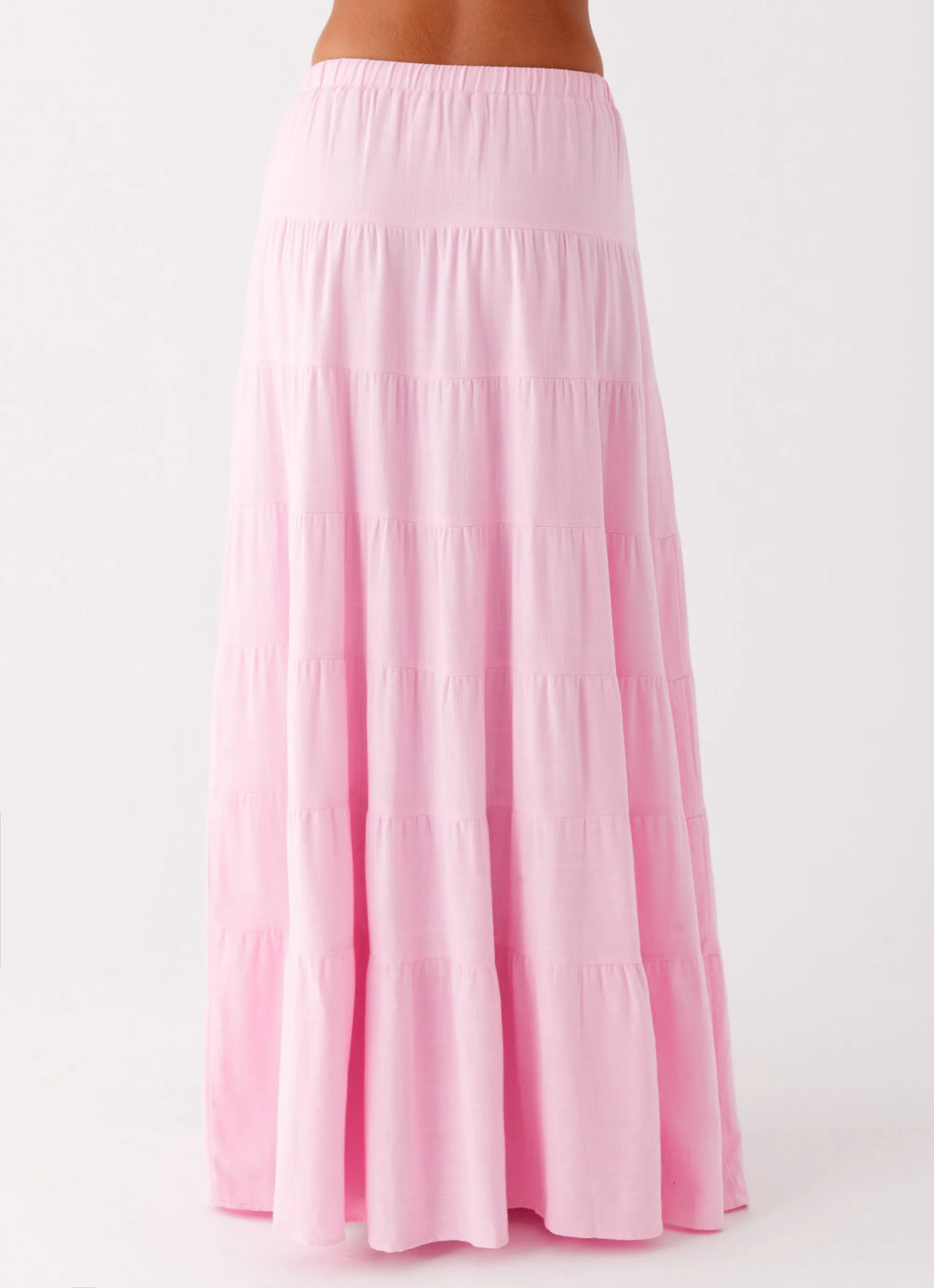 Mariella Linen Maxi Skirt - Pink