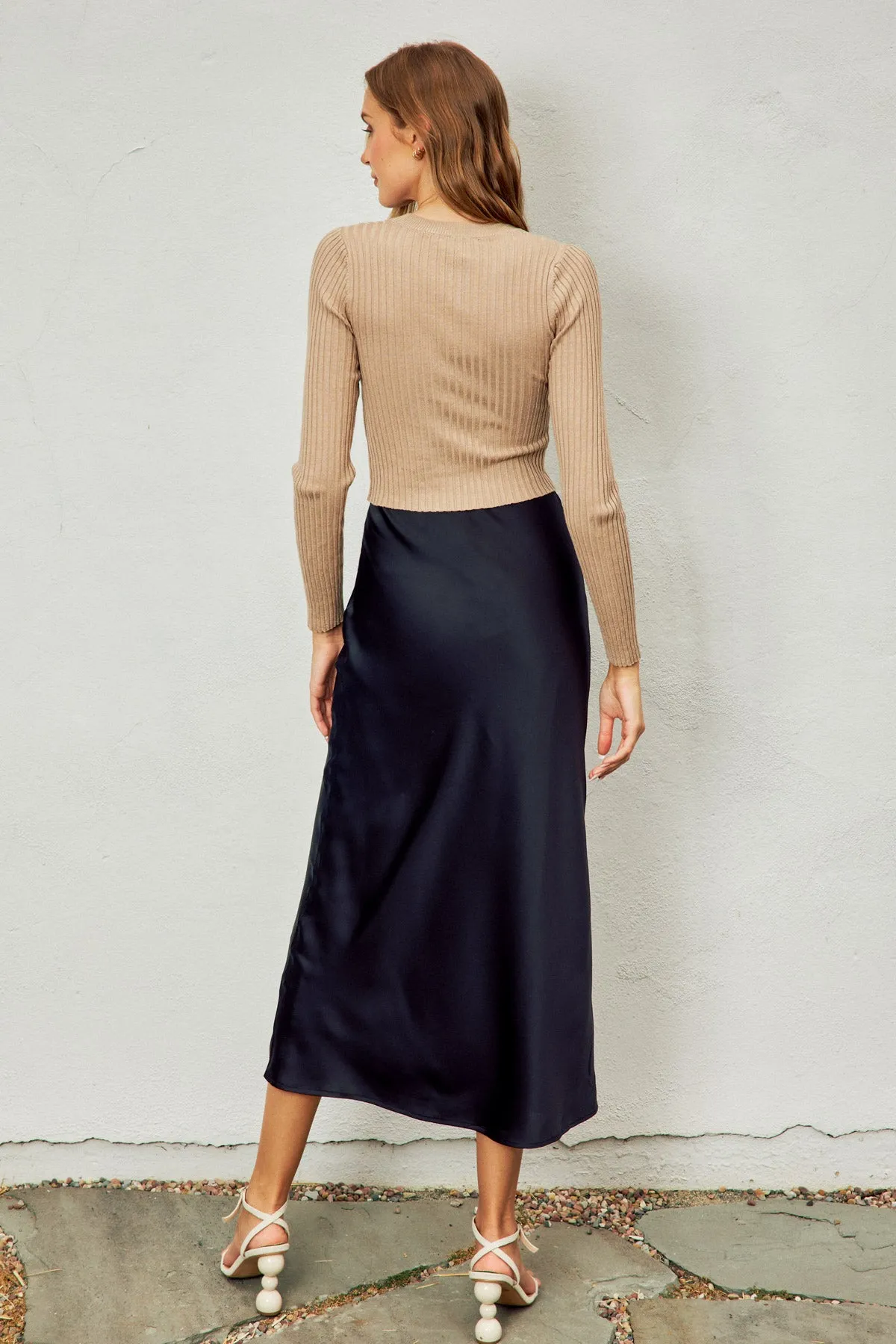Martina Satin Pull On Maxi Skirt