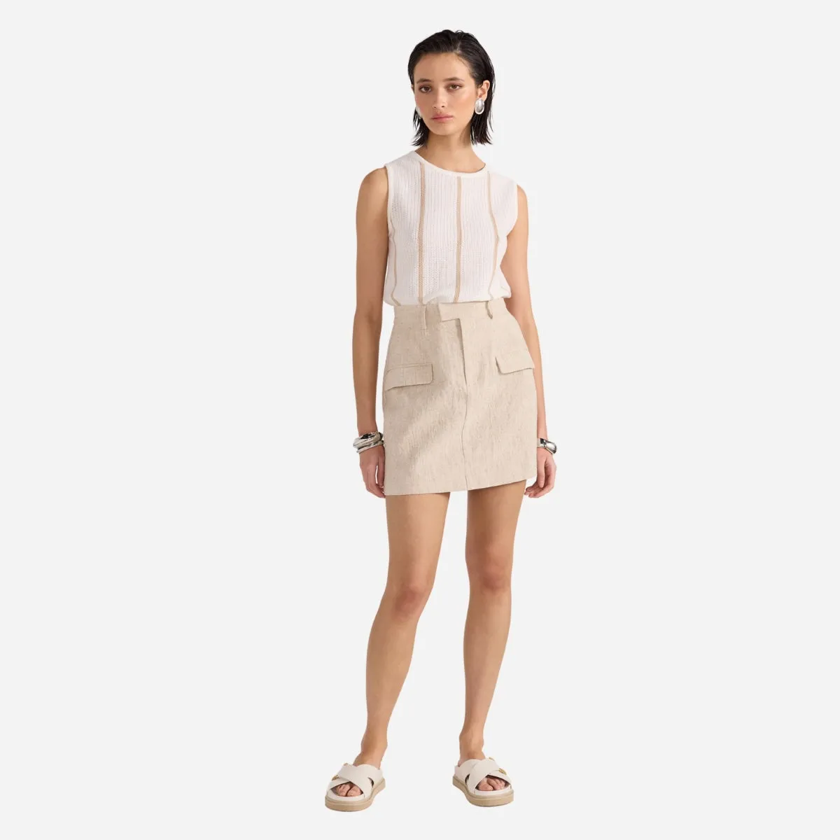 Mason Mini Skirt (Natural Marle)
