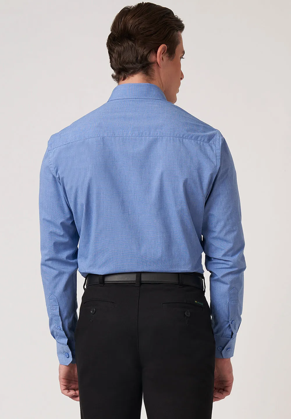 Men Blue Slim Fit Full Sleeves Formal Shirt