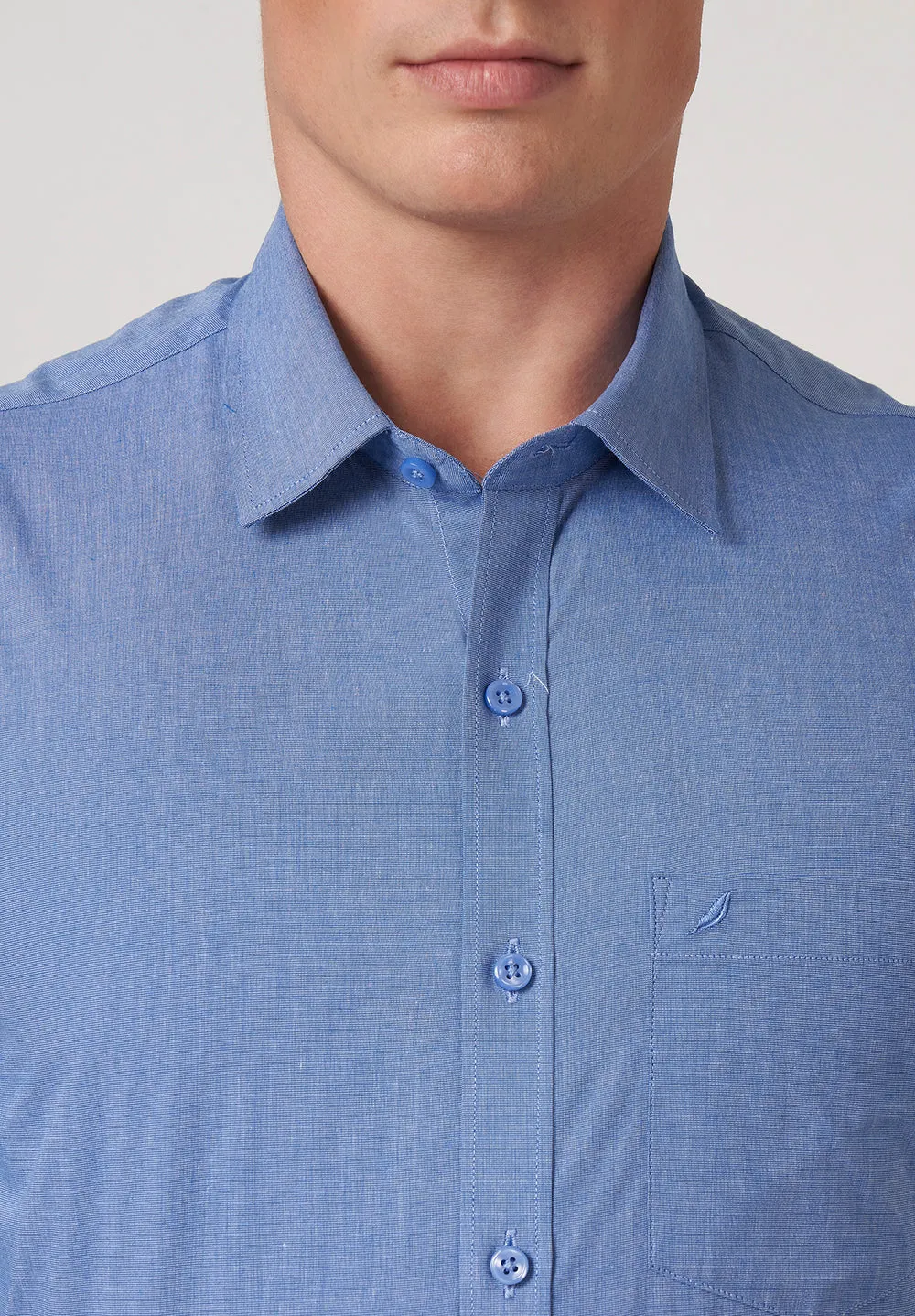 Men Blue Slim Fit Full Sleeves Formal Shirt