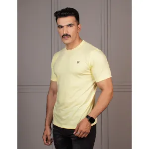 Men's Half Sleeve Round Neck T-Shirt Color Lemon