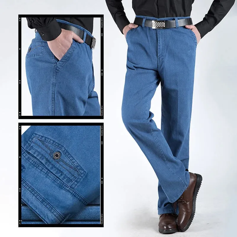 Men's High Waist Straight Cut Jeans | Durable Denim, Classic Fit, Comfortable & Stylish Everyday Wear