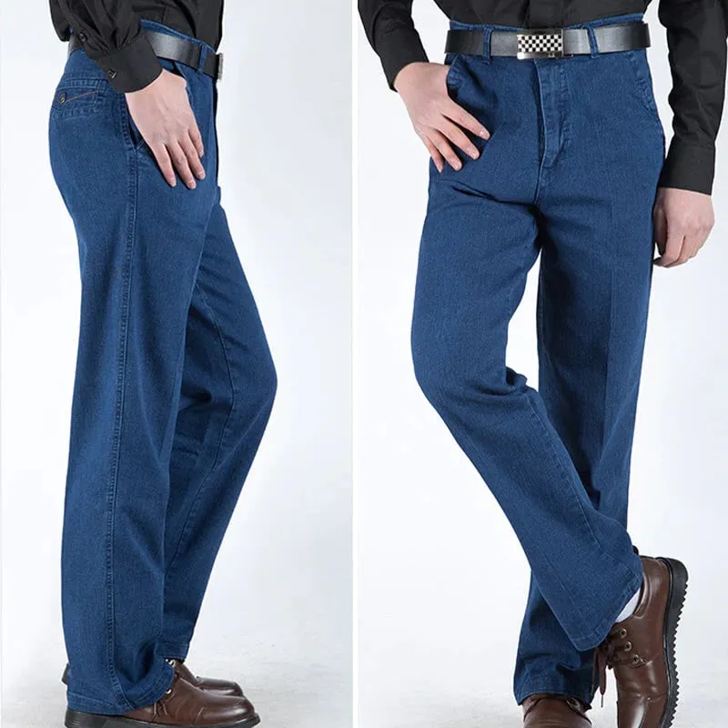 Men's High Waist Straight Cut Jeans | Durable Denim, Classic Fit, Comfortable & Stylish Everyday Wear