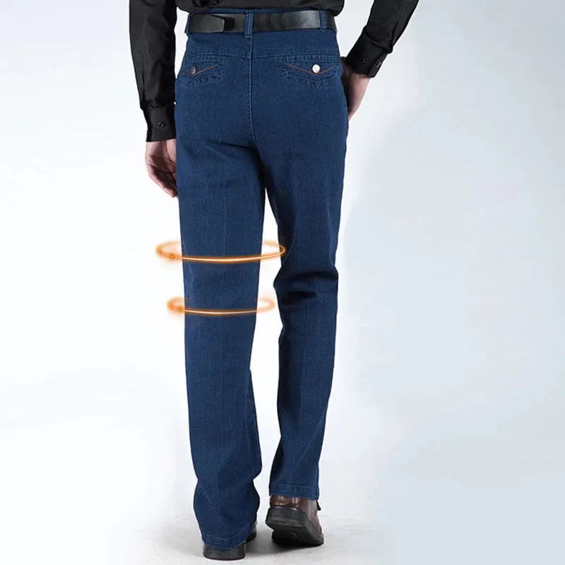 Men's High Waist Straight Cut Jeans | Durable Denim, Classic Fit, Comfortable & Stylish Everyday Wear