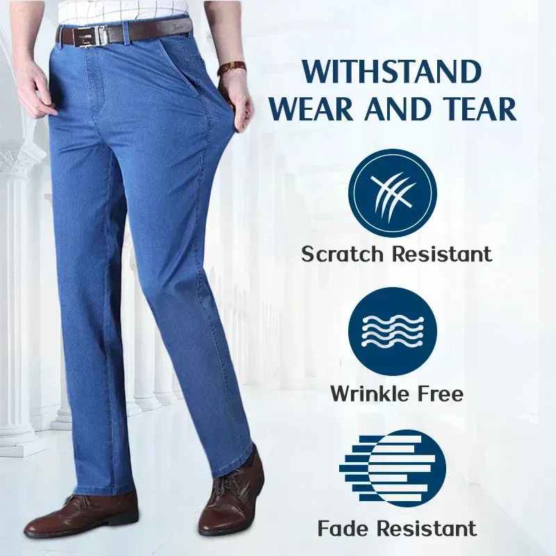 Men's High Waist Straight Cut Jeans | Durable Denim, Classic Fit, Comfortable & Stylish Everyday Wear
