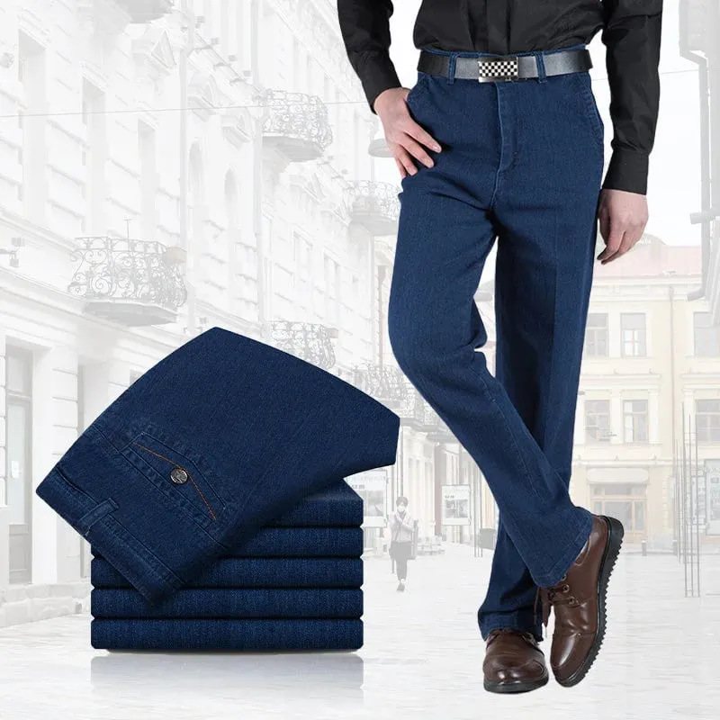 Men's High Waist Straight Cut Jeans | Durable Denim, Classic Fit, Comfortable & Stylish Everyday Wear