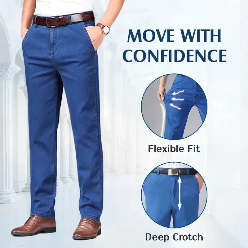 Men's High Waist Straight Cut Jeans | Durable Denim, Classic Fit, Comfortable & Stylish Everyday Wear