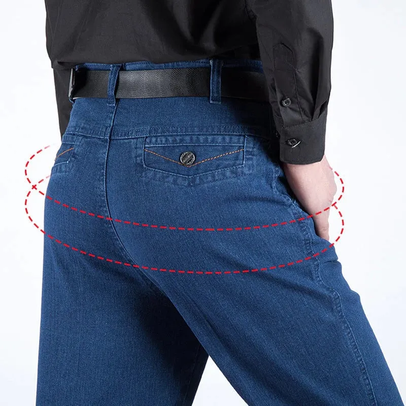 Men's High Waist Straight Cut Jeans | Durable Denim, Classic Fit, Comfortable & Stylish Everyday Wear