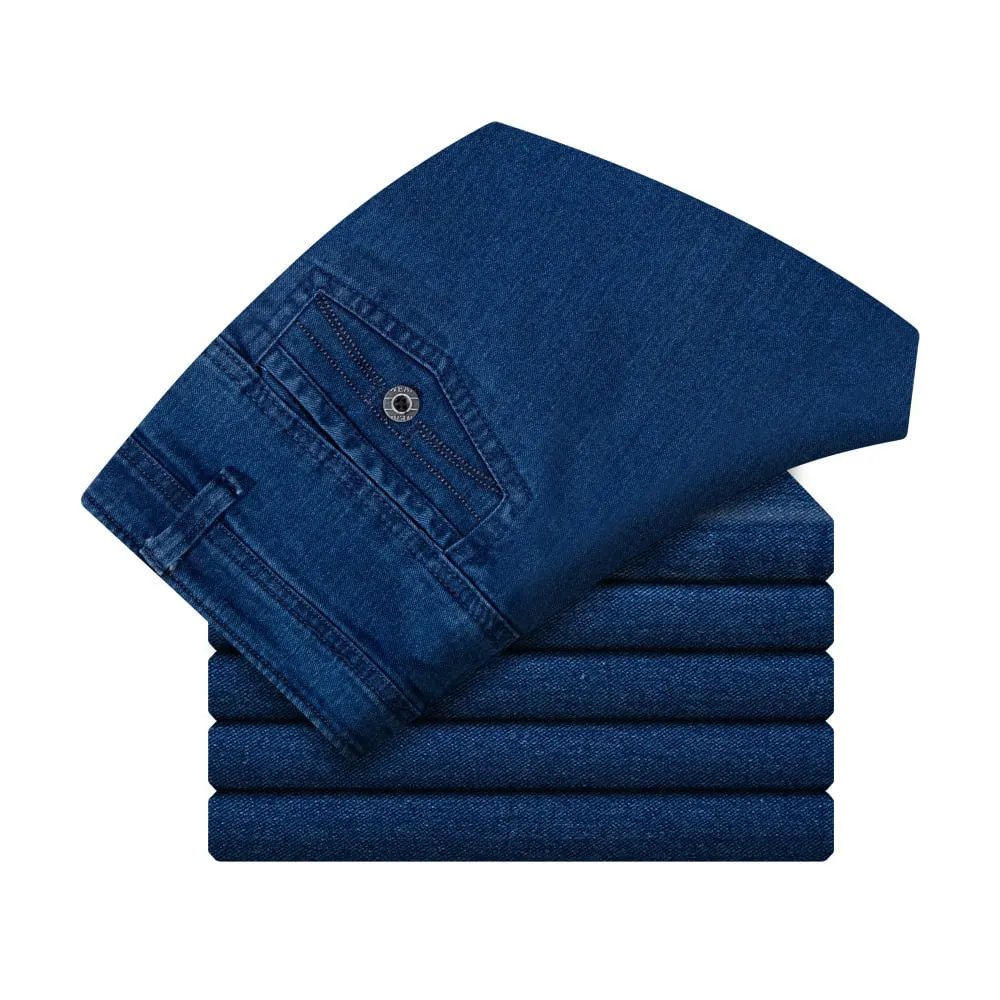 Men's High Waist Straight Cut Jeans | Durable Denim, Classic Fit, Comfortable & Stylish Everyday Wear
