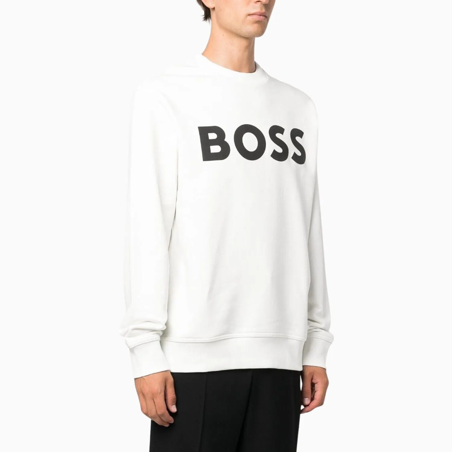 Men's Relaxed Fit Cotton Terry With Rubber Print Logo Sweatshirt