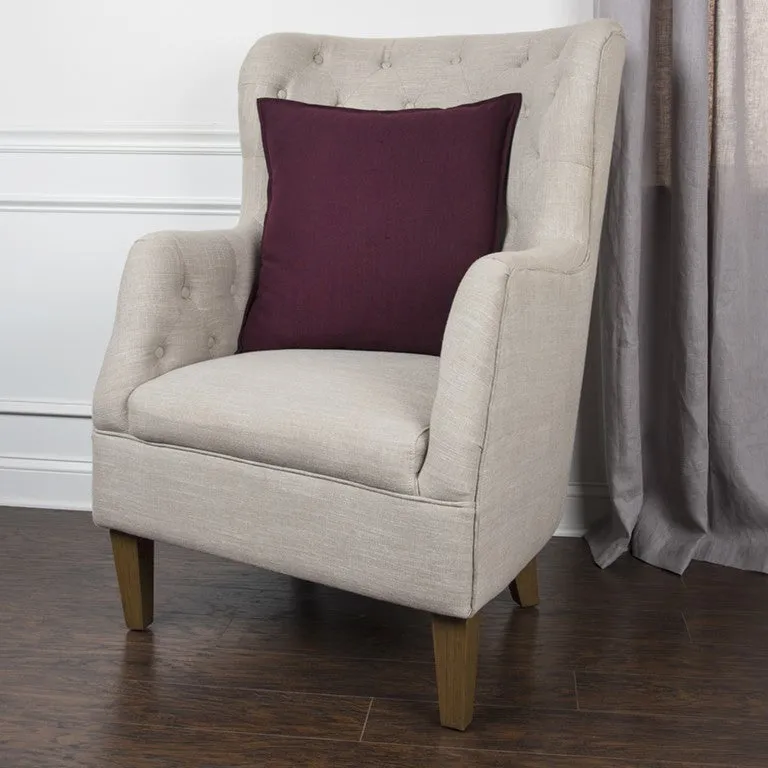 Merlot Solid Flange Edged Modern Down Throw Pillow