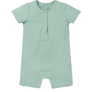 Mint Ribbed Shortie Romper