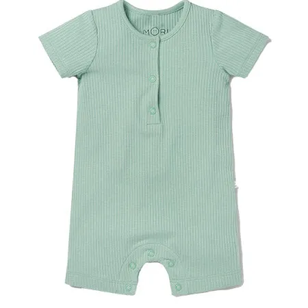 Mint Ribbed Shortie Romper