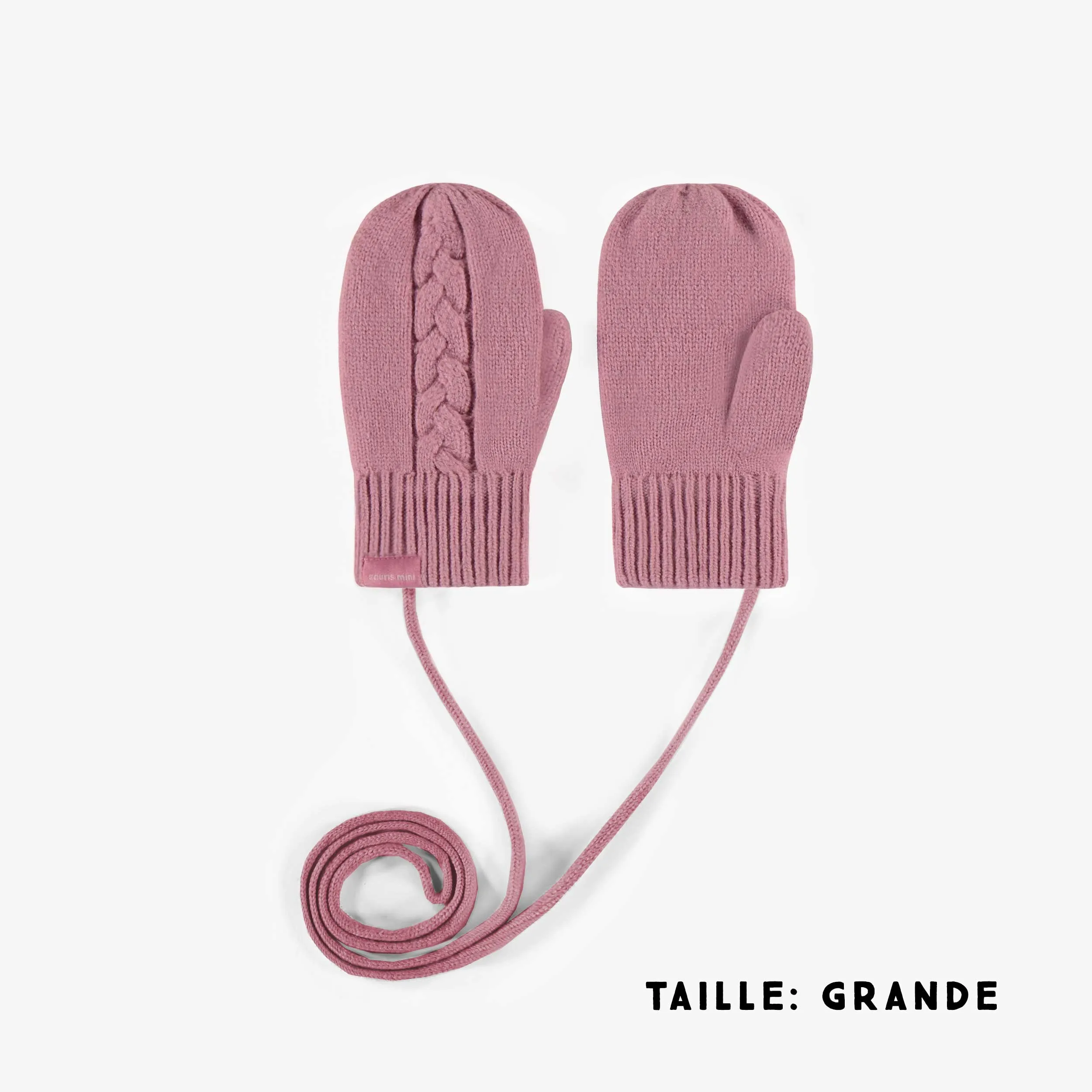 Mitaines de maille roses, bébé || Pink knitted mittens, baby
