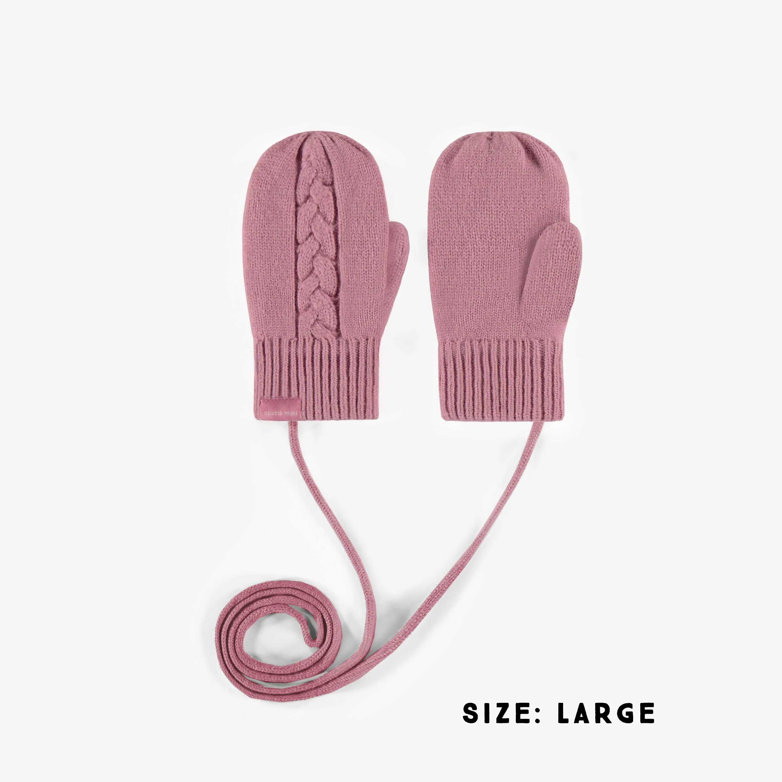 Mitaines de maille roses, bébé || Pink knitted mittens, baby