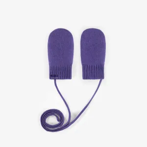 Mitaines mauves en maille, bébé || Purple knitted mittens, baby