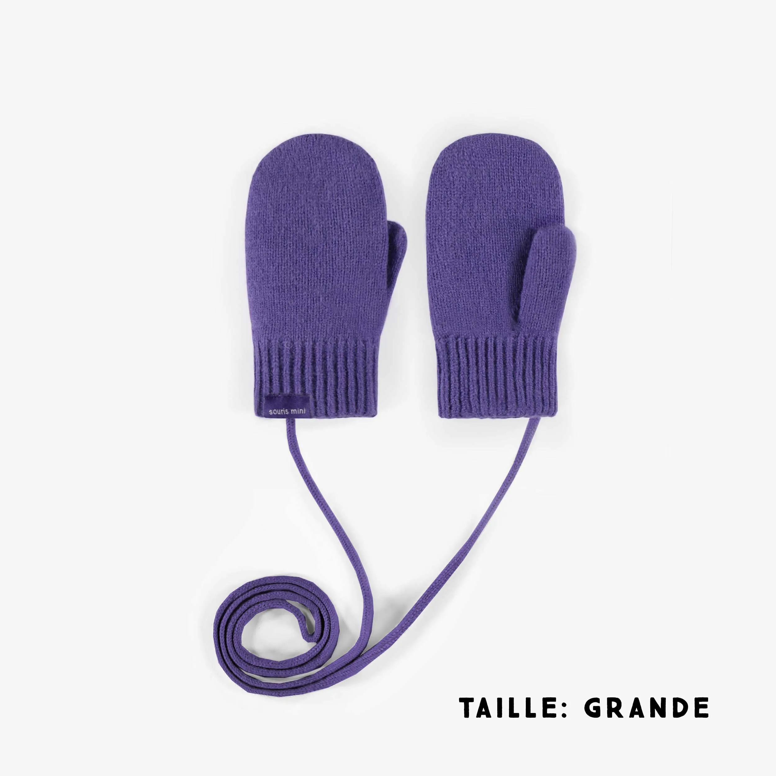 Mitaines mauves en maille, bébé || Purple knitted mittens, baby