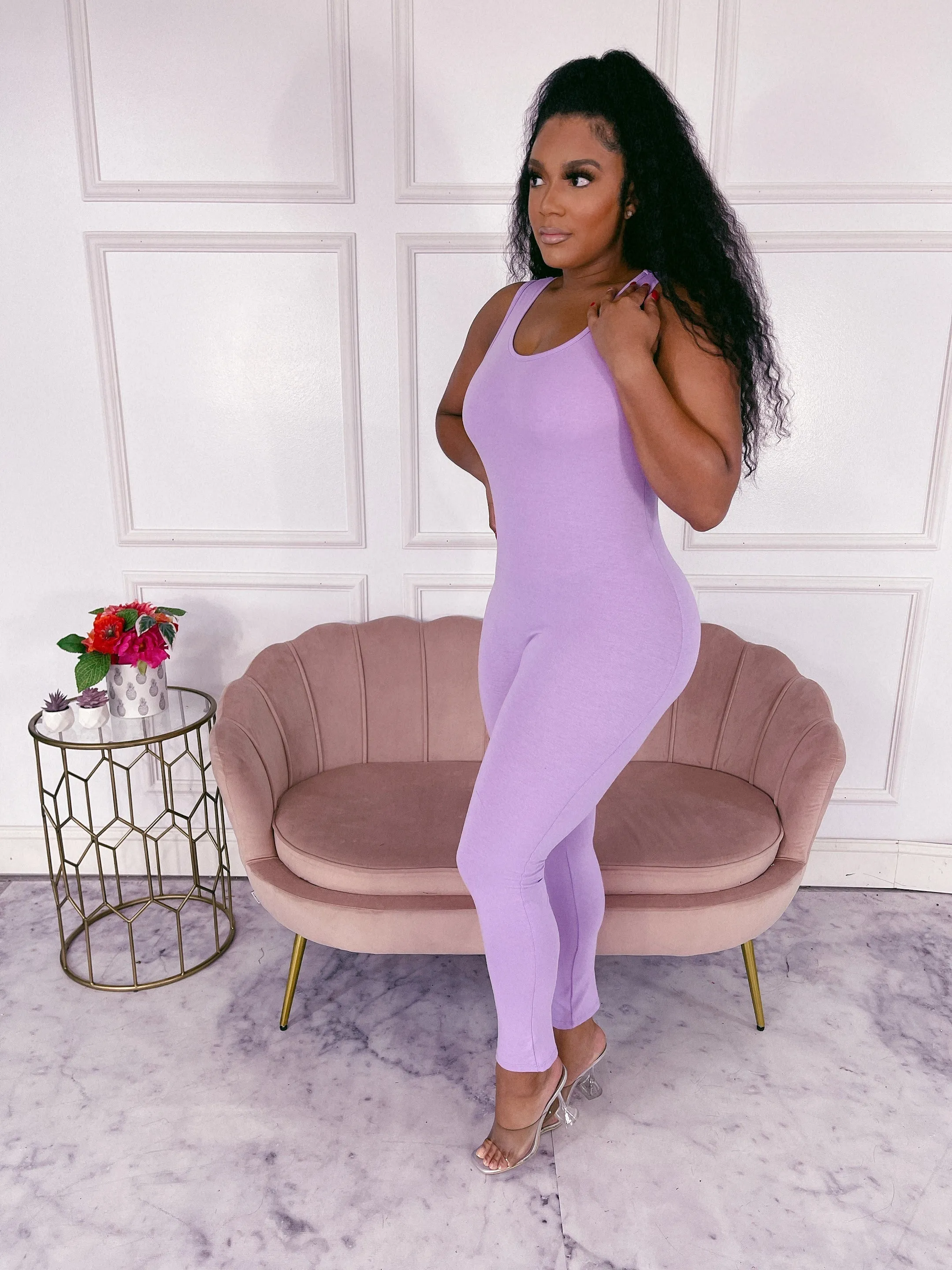 MJ222H-PLAIN TANK JUMPSUIT