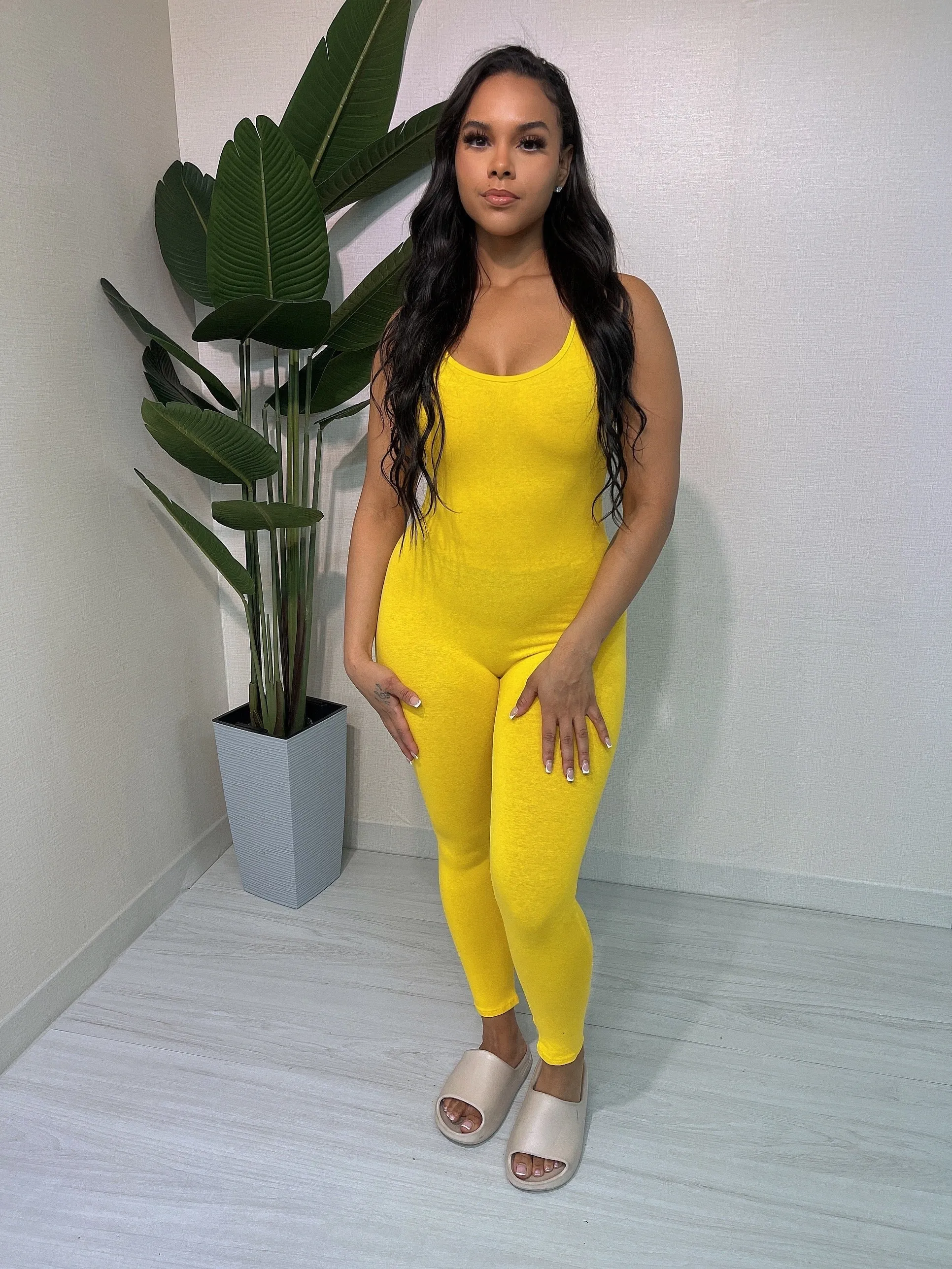 MJ222H-PLAIN TANK JUMPSUIT