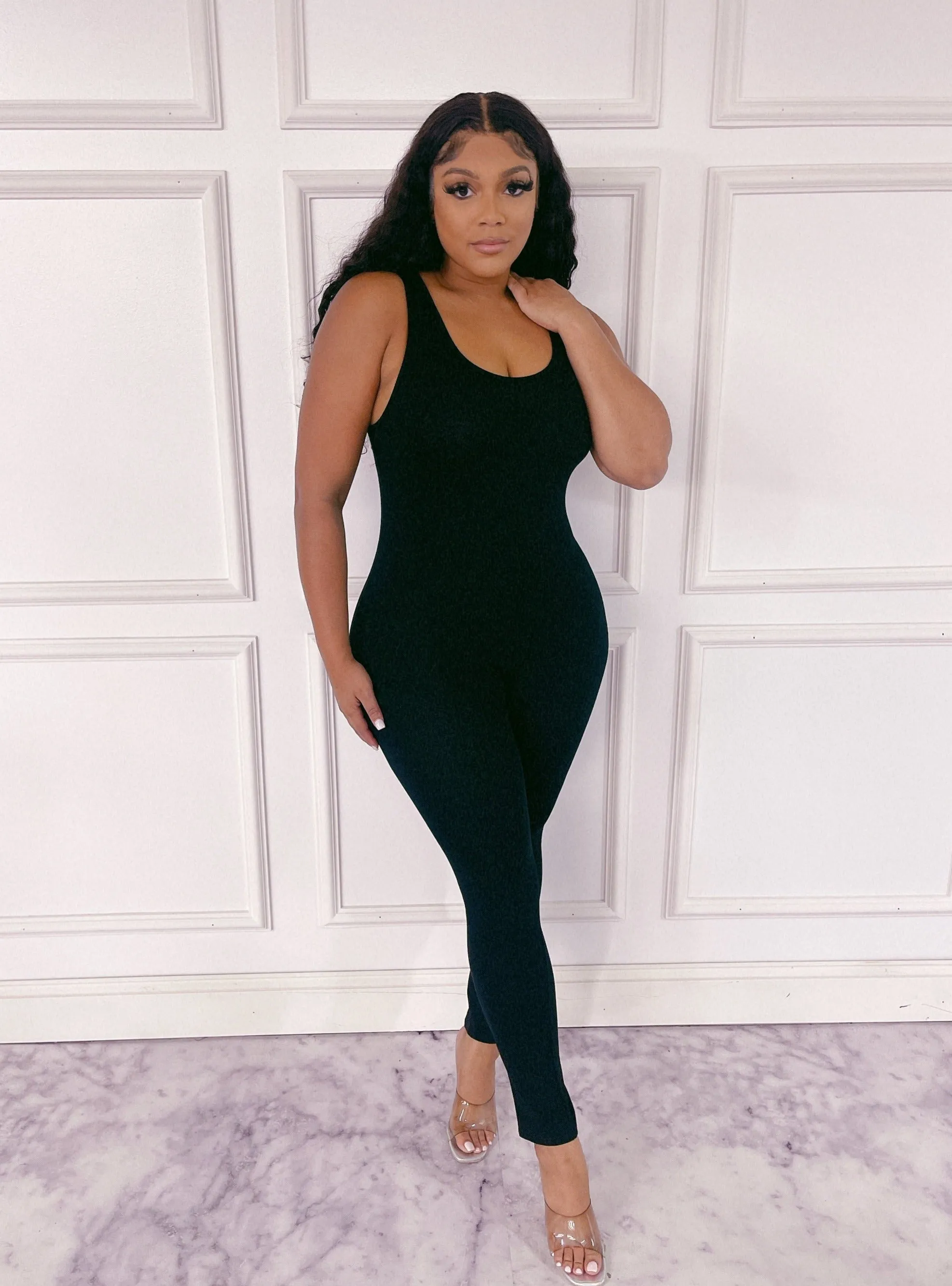 MJ222H-PLAIN TANK JUMPSUIT