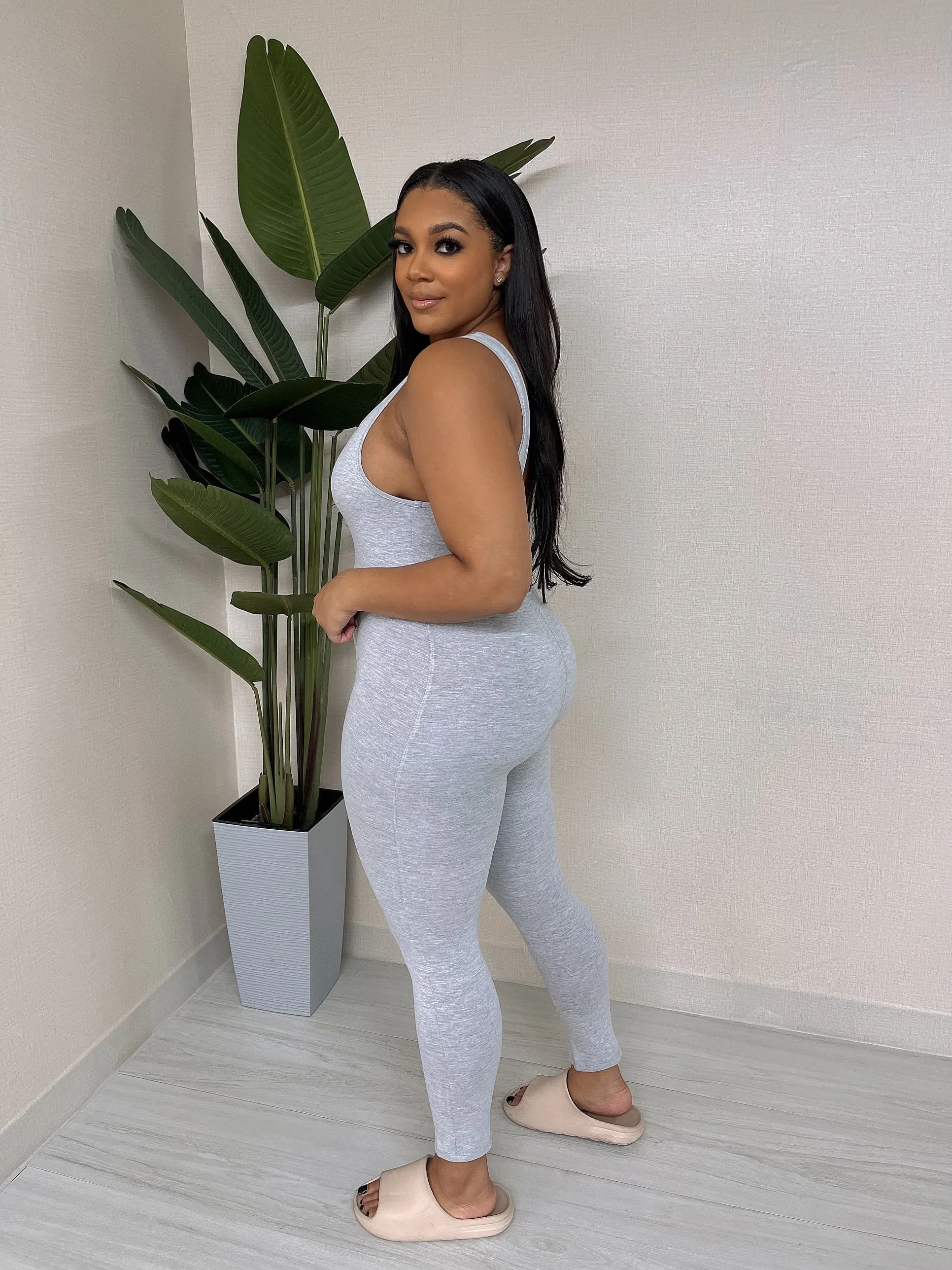 MJ222H-PLAIN TANK JUMPSUIT
