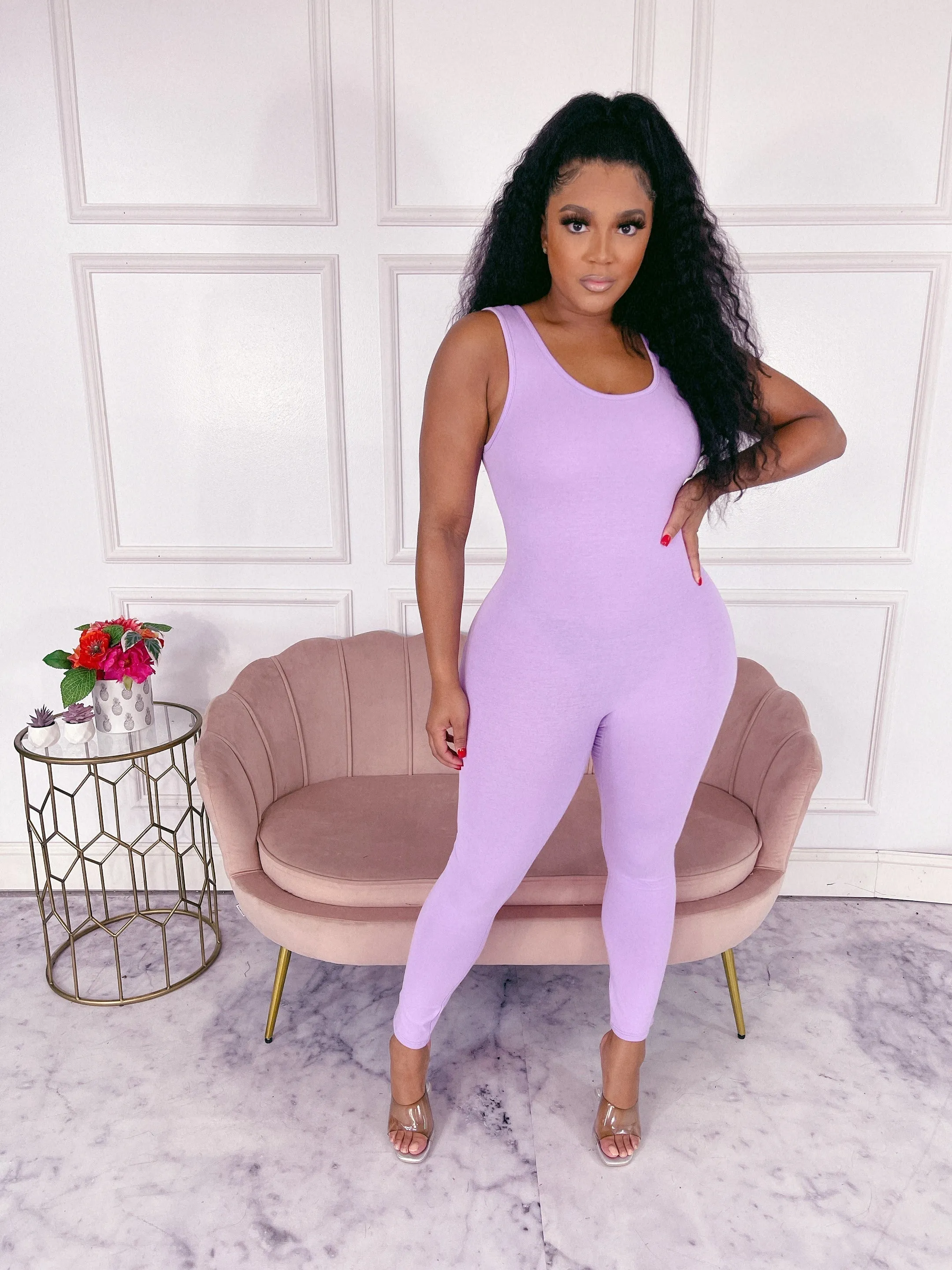 MJ222H-PLAIN TANK JUMPSUIT