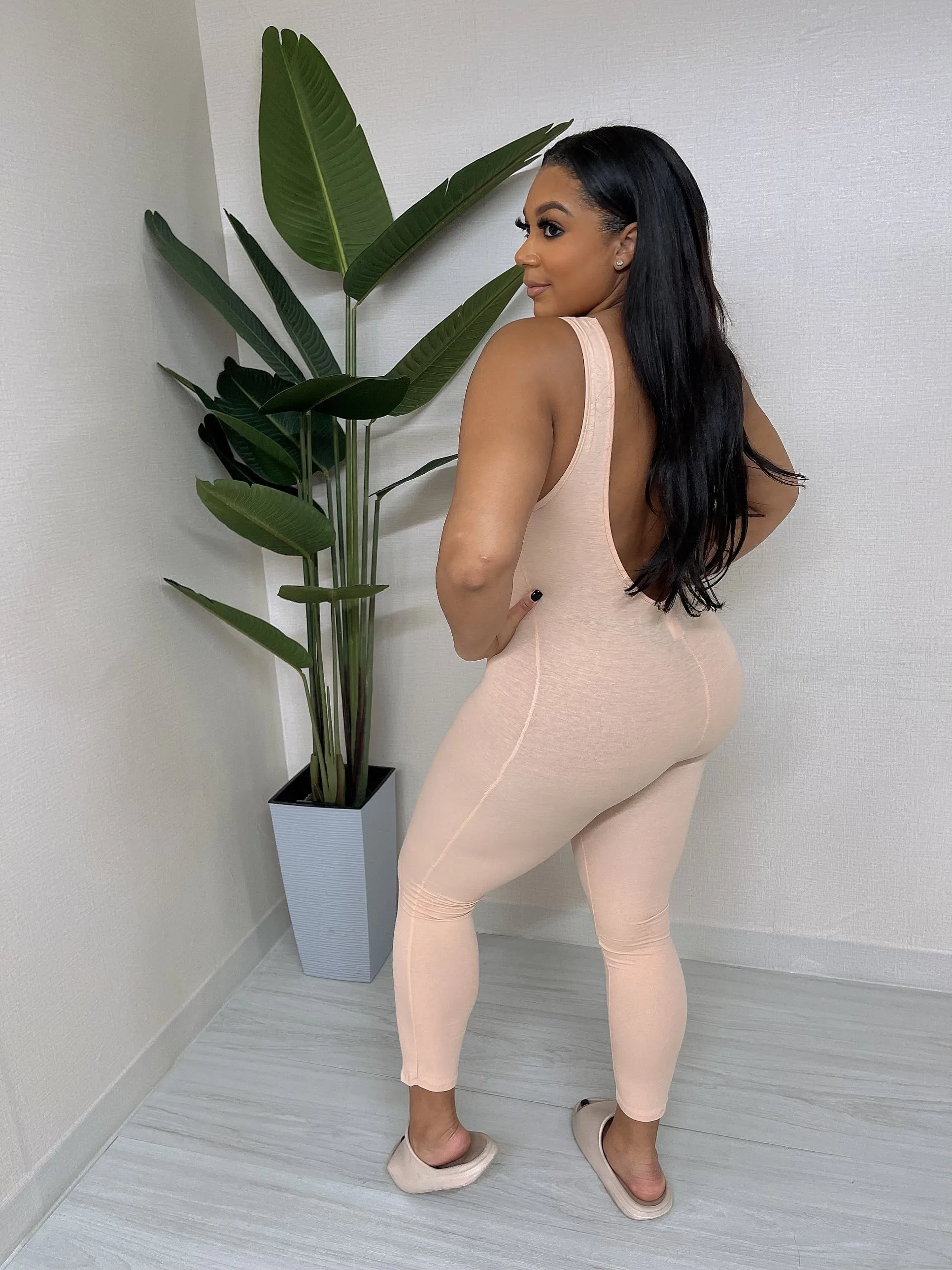 MJ222H-PLAIN TANK JUMPSUIT