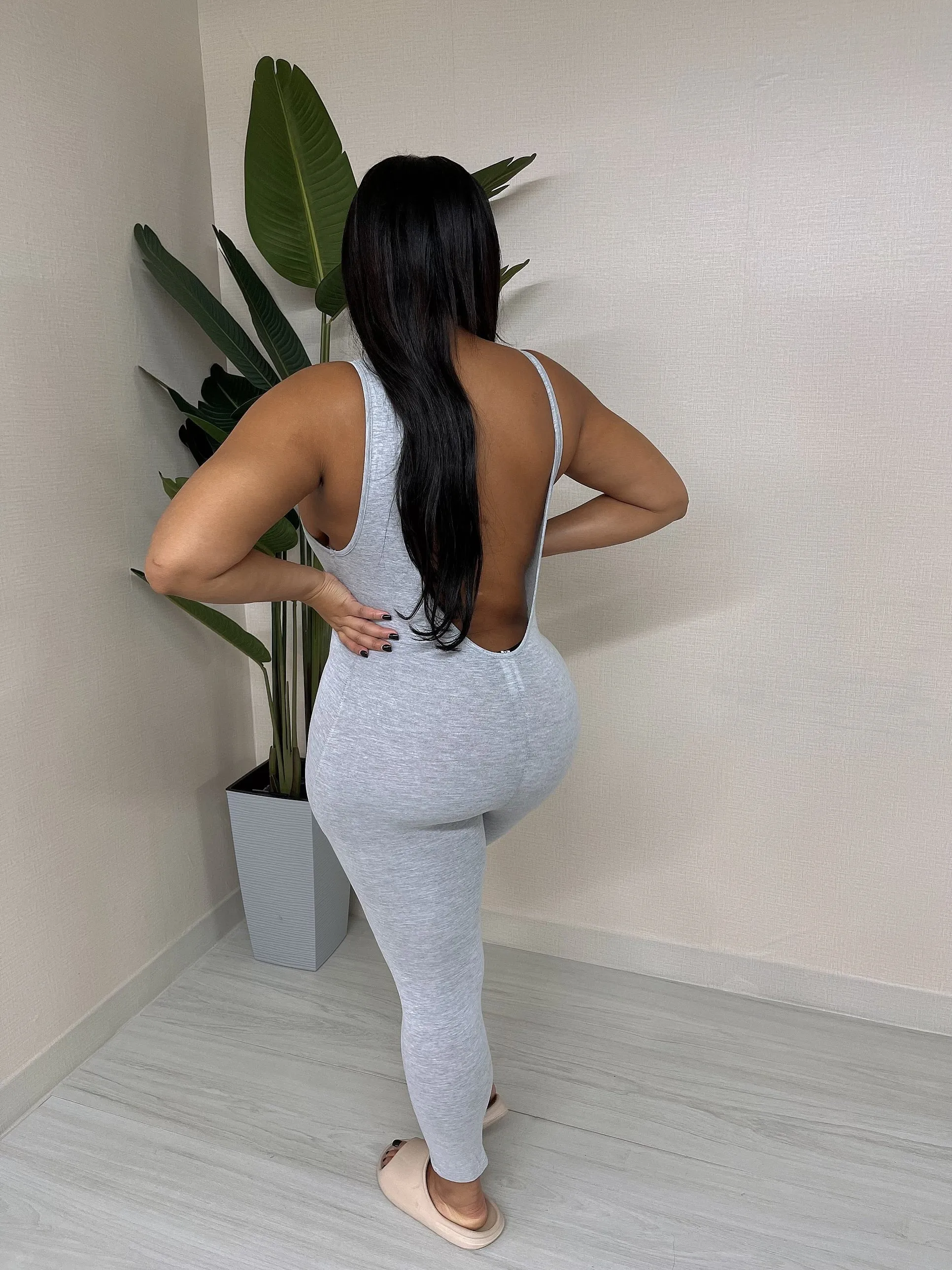 MJ222H-PLAIN TANK JUMPSUIT