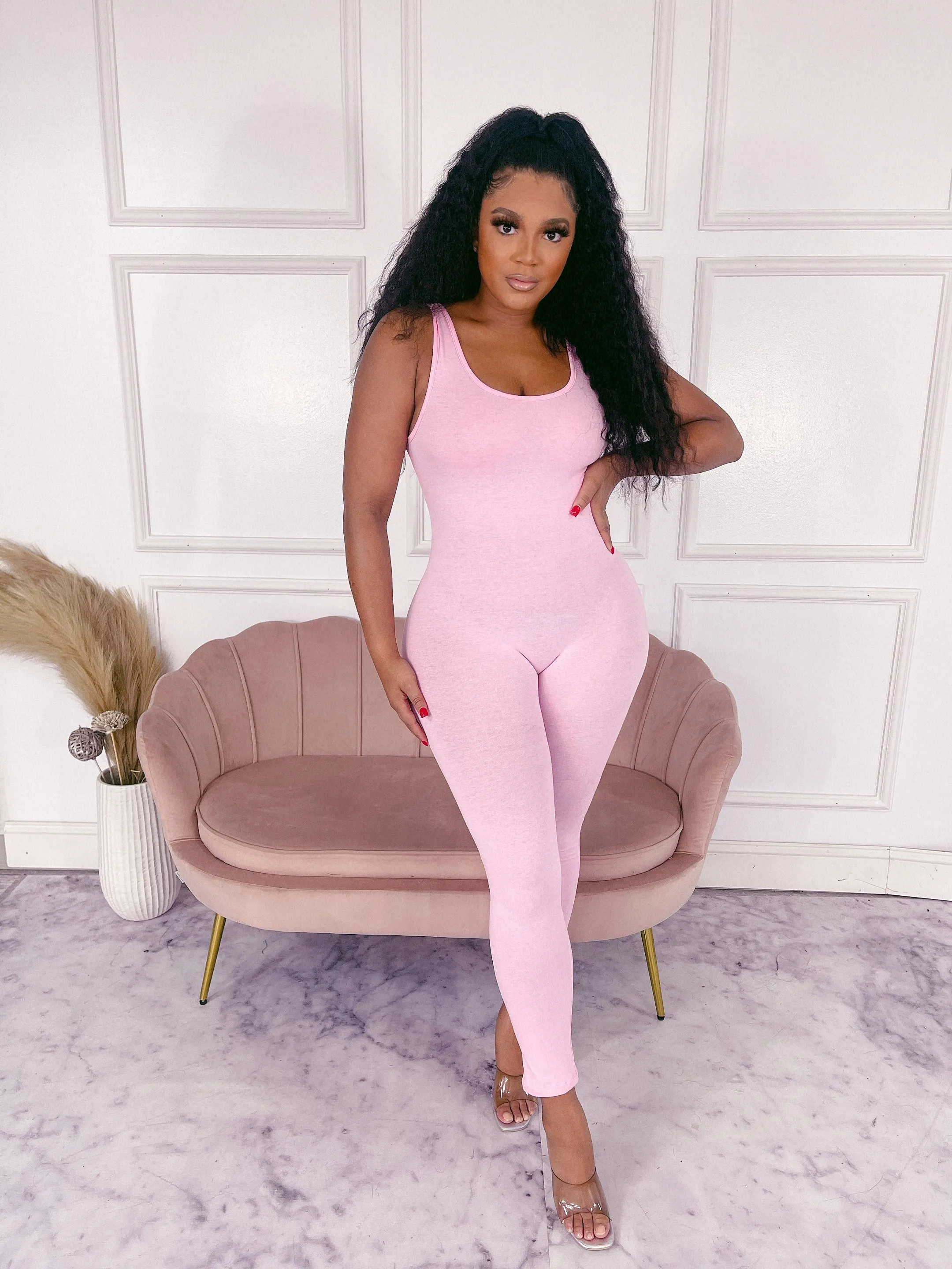MJ222H-PLAIN TANK JUMPSUIT