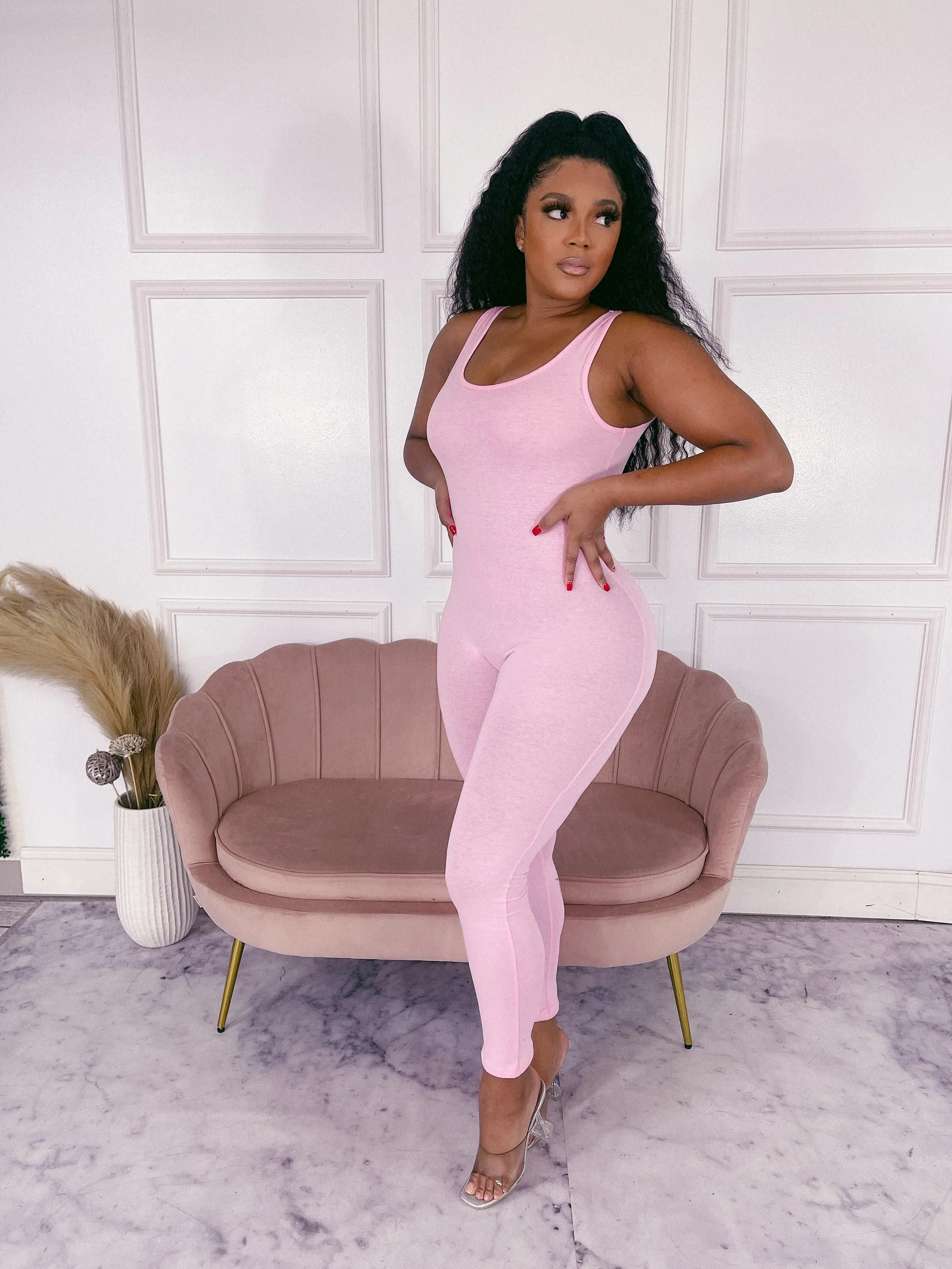 MJ222H-PLAIN TANK JUMPSUIT