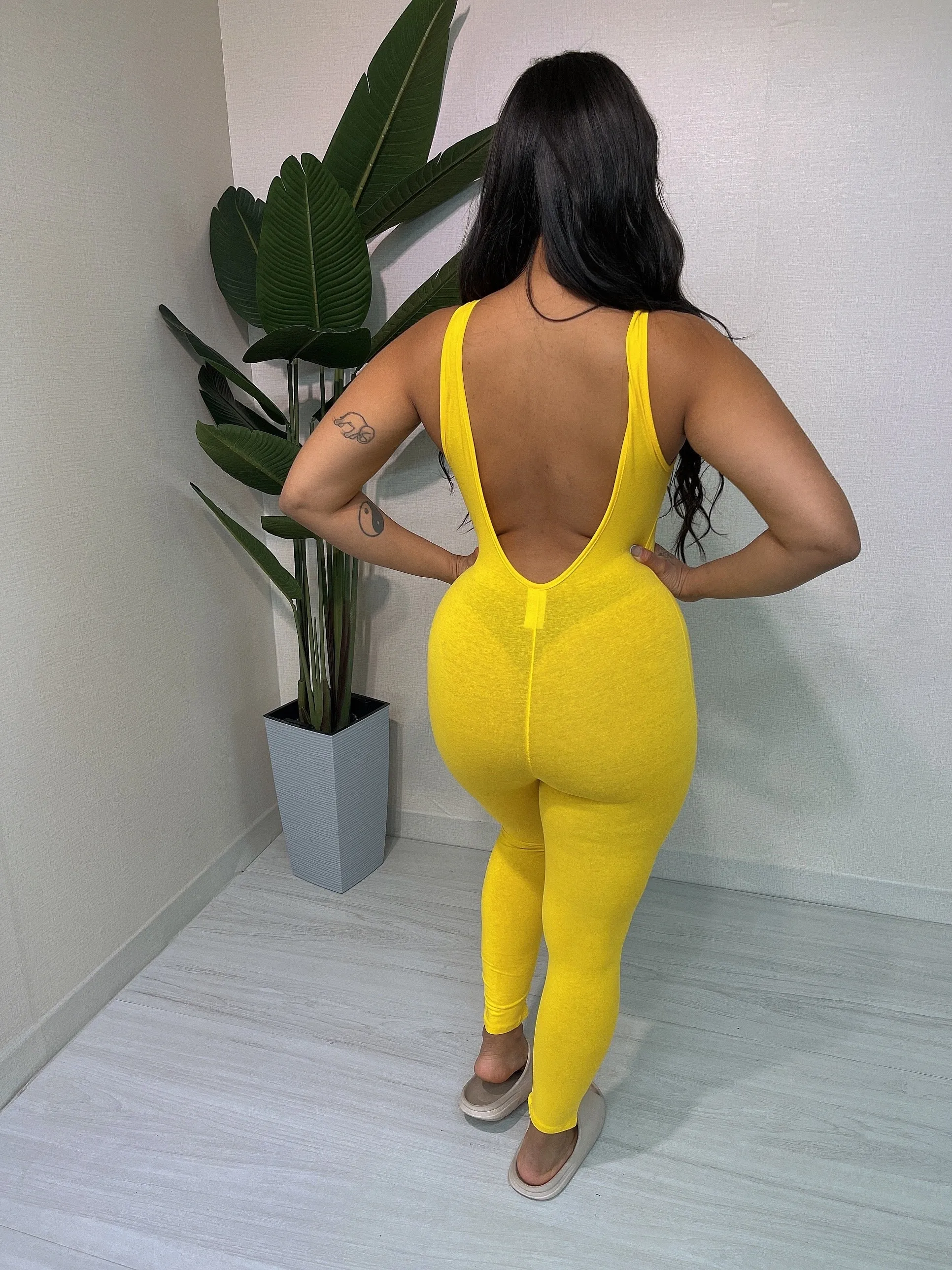MJ222H-PLAIN TANK JUMPSUIT